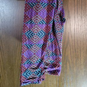 LuLaRoe Teal Purple Orange  Geometric Print Leggings OS